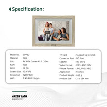 Digital Picture Frame Touch Screen Display 10.1 Inch - Wooden